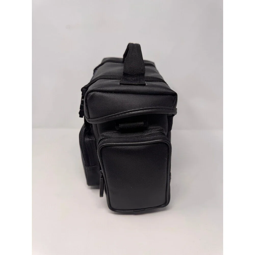 Geneva Padded Camera Bag with Shoulder Strap - Black Vinyl, 13x8x7 in EUC